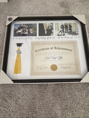 Black and Gold Graduation Display Frame with Tassel Accent